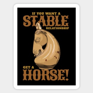 If you want a stable relationship get a Horse! Magnet